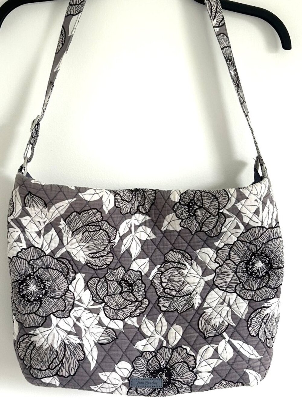 Vera Bradley Gray & Off White Quilted Floral shoulder bag